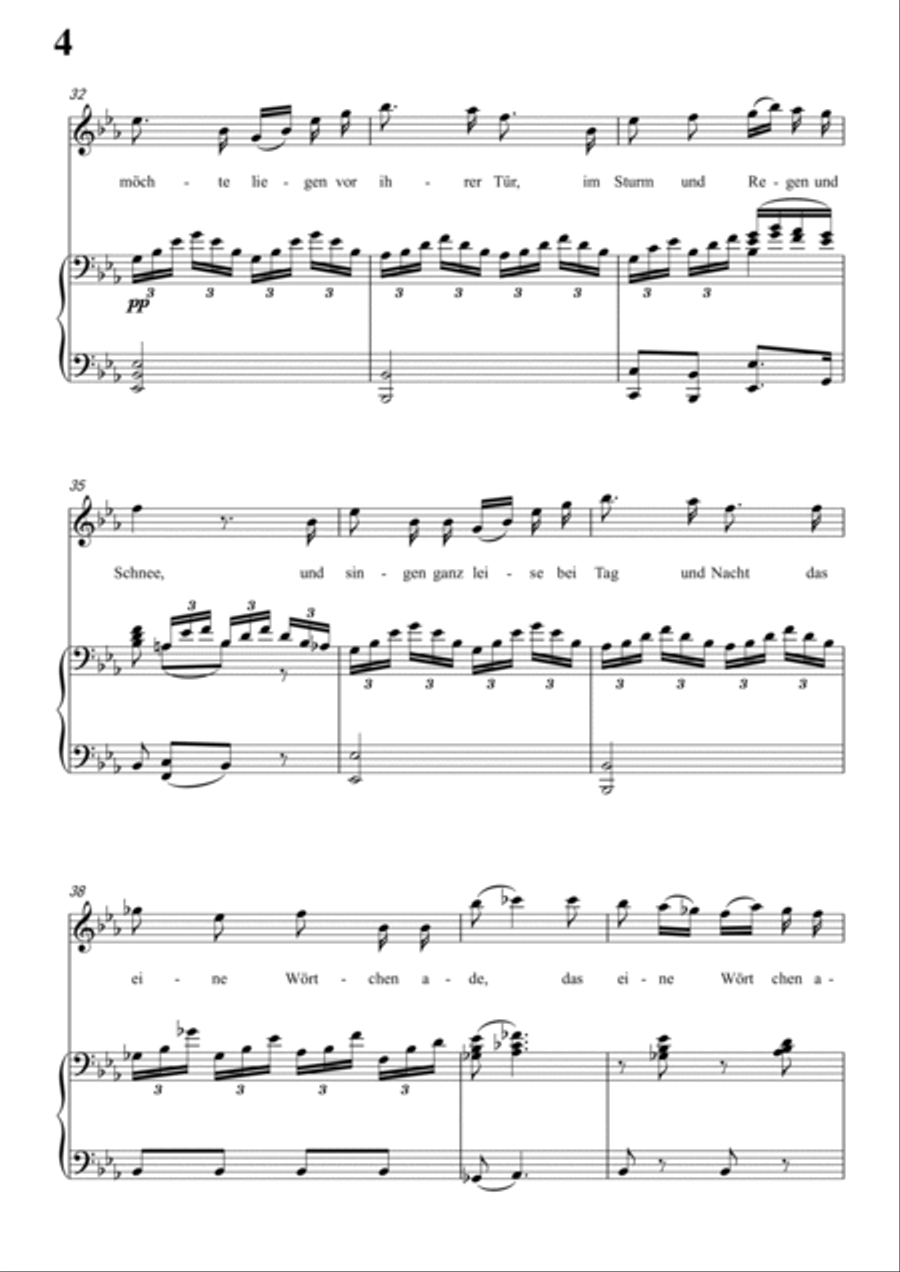 Schubert-Die böse Farbe,from 'Die Schöne Müllerin',Op.25 No.17 in bE for Vocal and Piano Voice scores gallery preview page 5