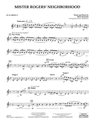 Mister Rogers' Neighborhood (Arr. Paul Murtha) - Bb Clarinet 2
