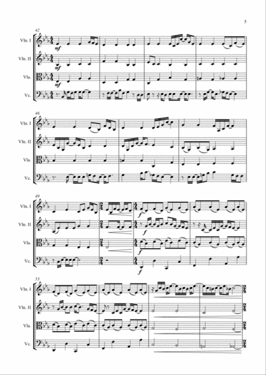 Your Song Your Song String Quartet scores gallery preview page 5