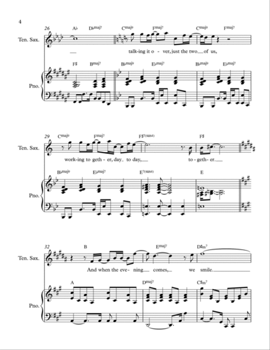 We've Only Just Begun Tenor Saxophone scores gallery preview page 4