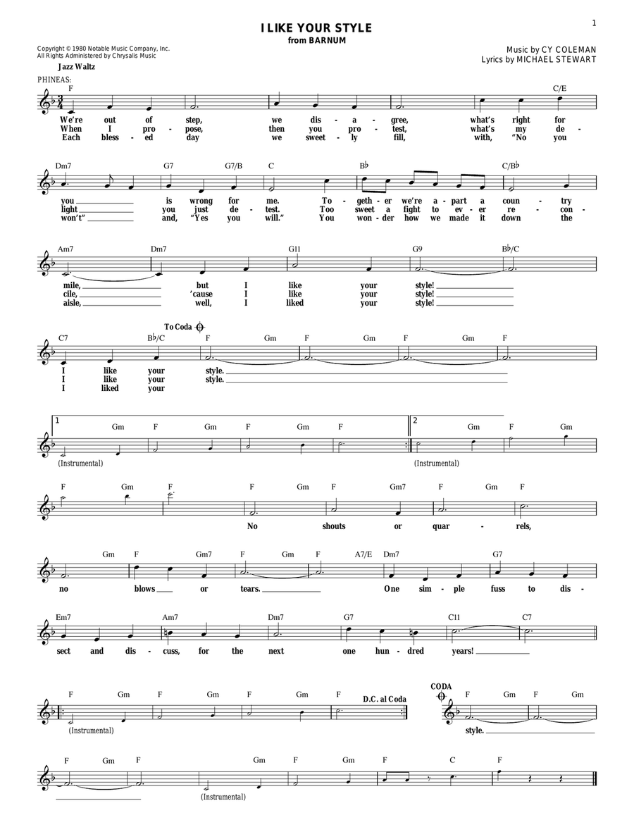 I Like Your Style Piano scores gallery preview page 1
