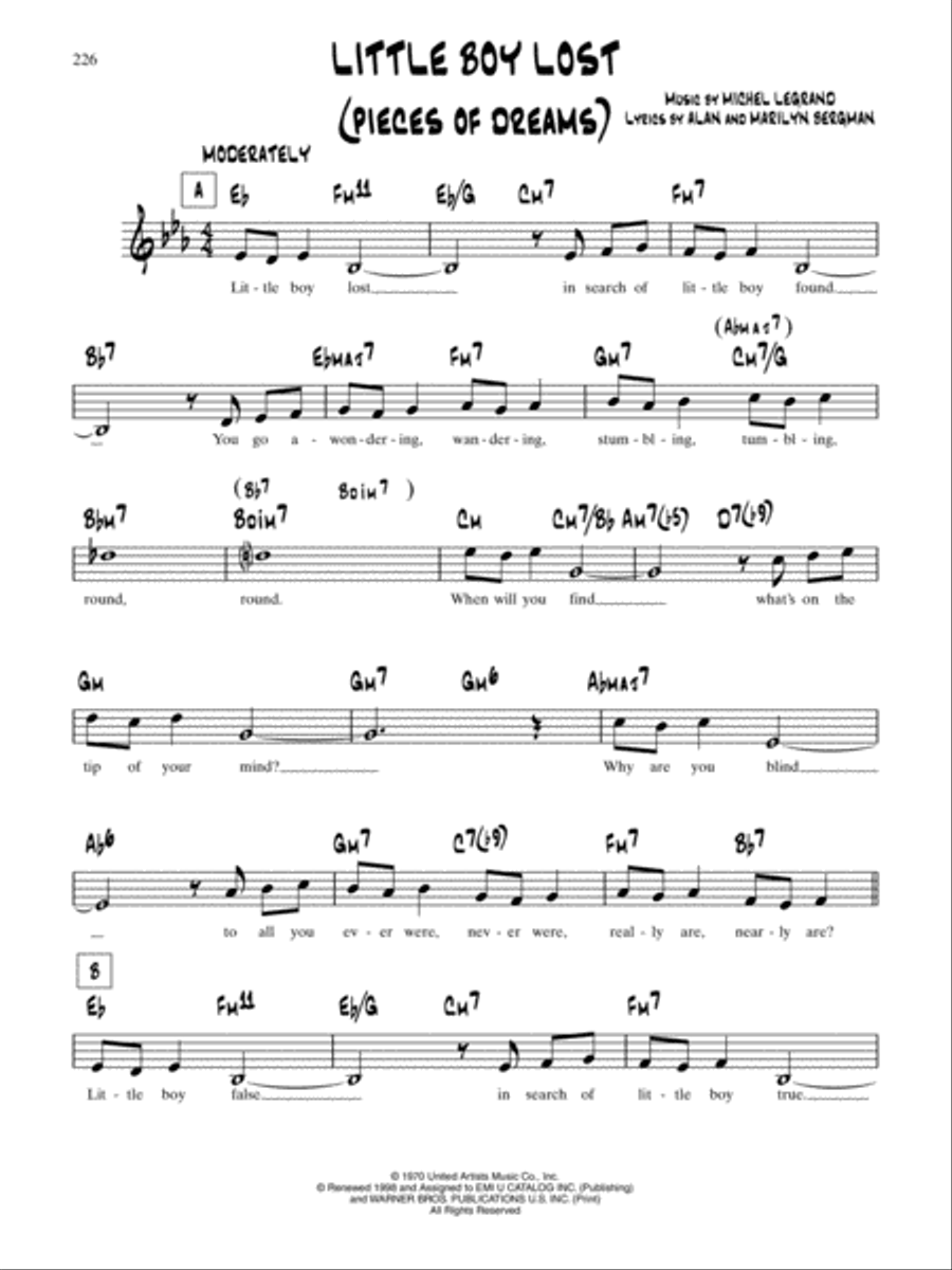 Pieces Of Dreams (Little Boy Lost) School and Community scores gallery preview page 1