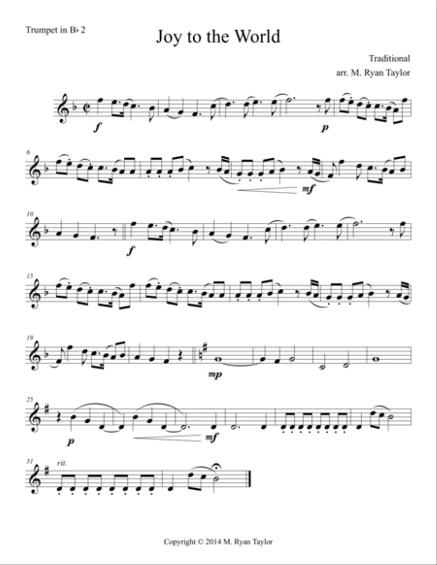 Joy to the World : Brass Octet (3, 2, 2, 1) Brass Ensemble scores gallery preview page 6