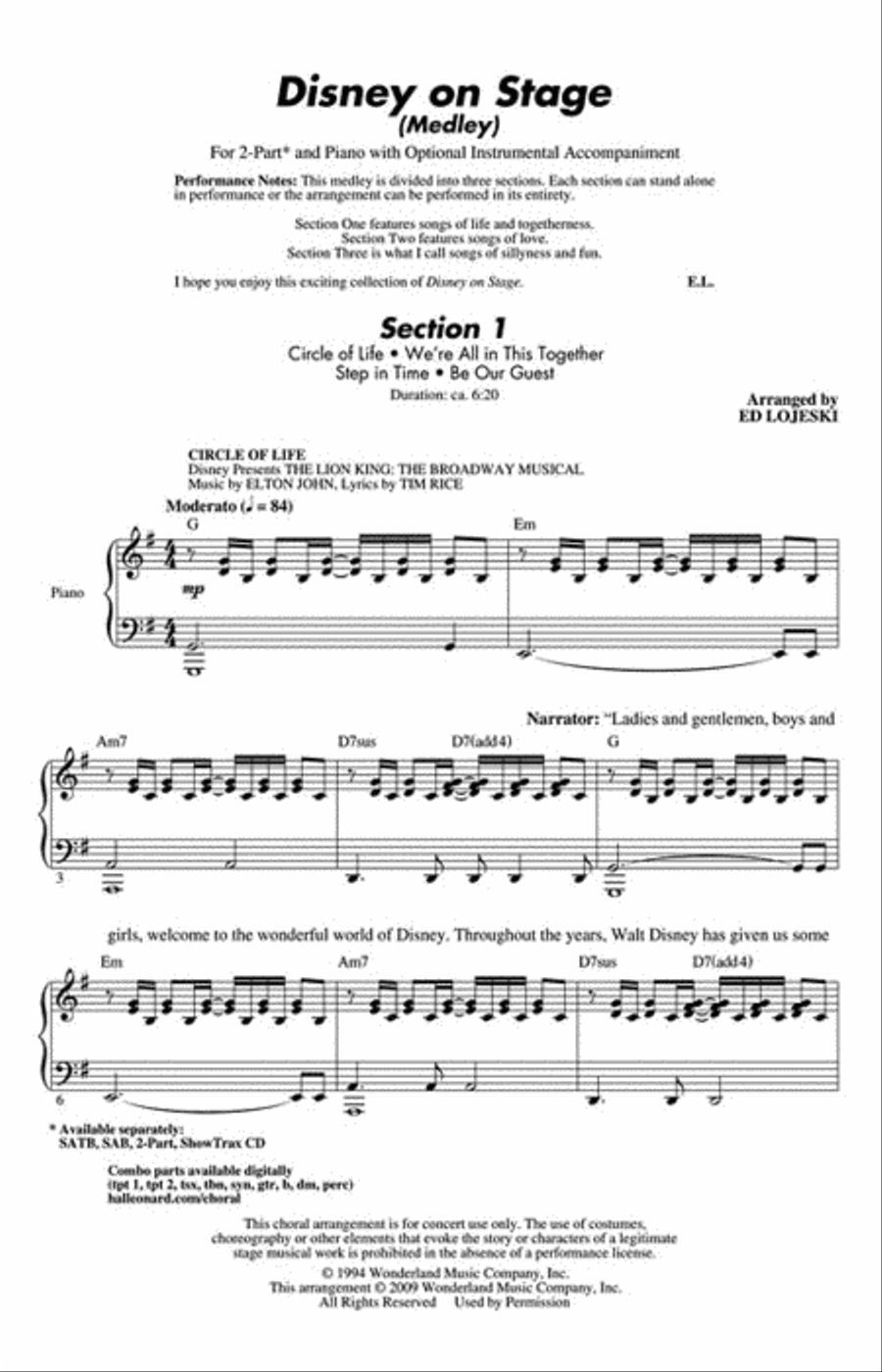 Disney on Stage 2-Part scores gallery preview page 2