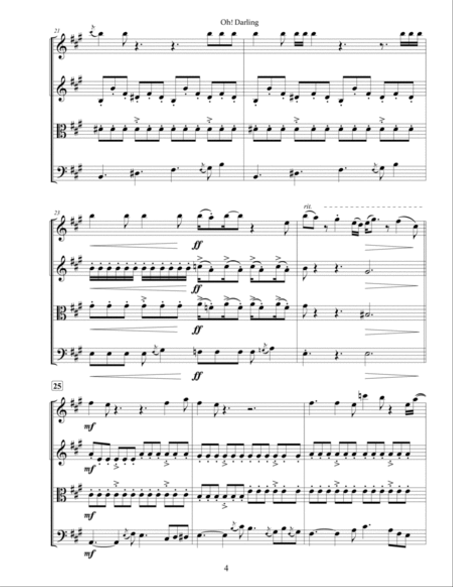 Oh! Darling String Quartet scores gallery preview page 6