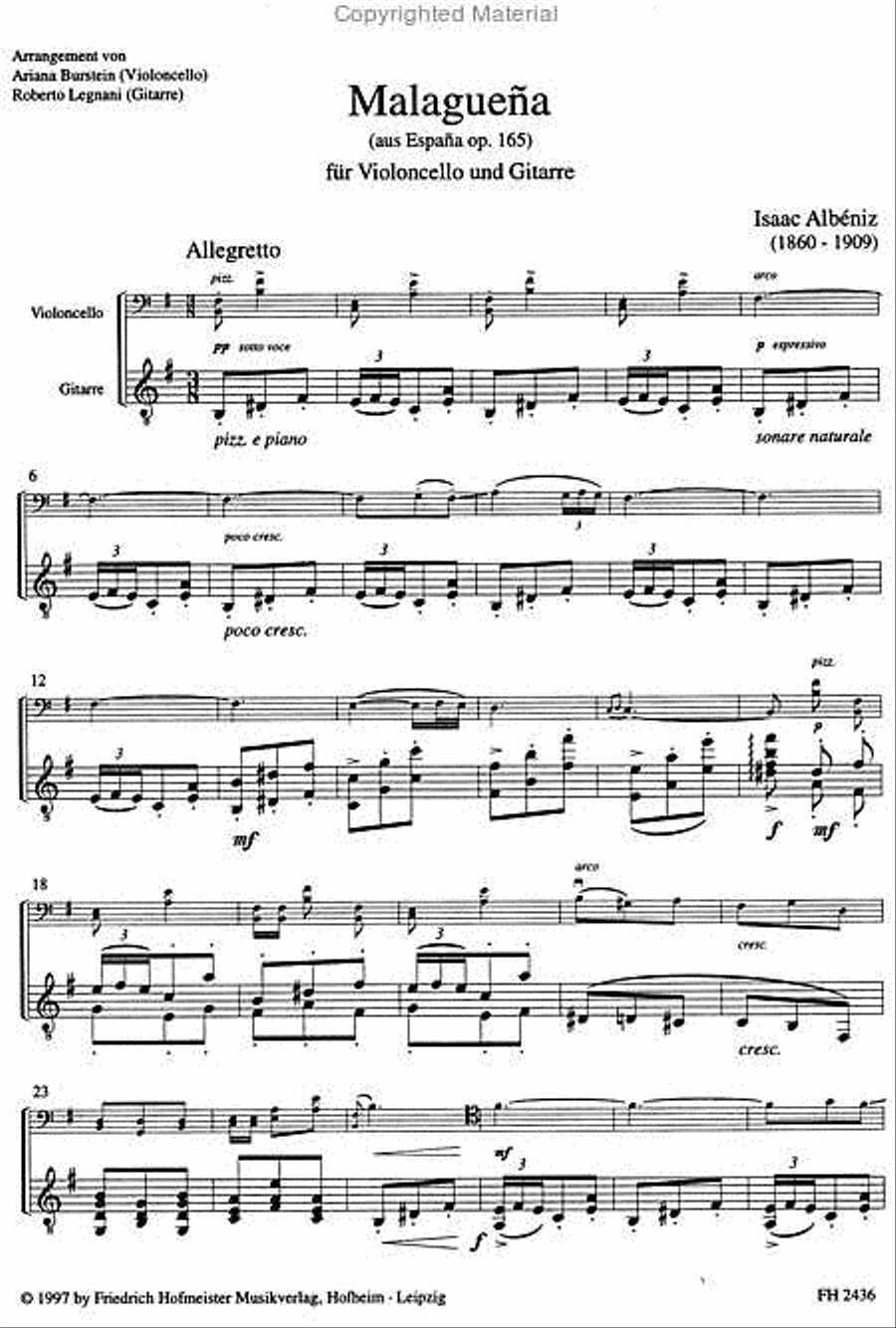 Malagueña Cello scores gallery preview page 3