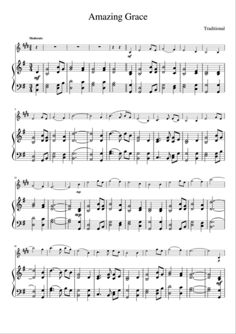 Amazing Grace Alto Saxophone scores gallery preview page 2