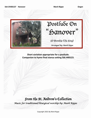 Book cover for Postlude On "Hanover" (O Worship The King) StA OV00137