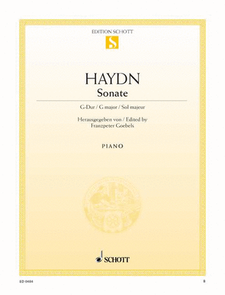 Book cover for Sonata G major, Hob. XVI:27