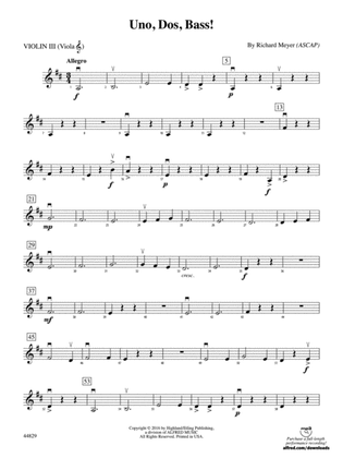 Uno, Dos, Bass!: 3rd Violin (Viola [TC])