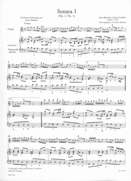 12 Sonaten Op 3 Nr. 1