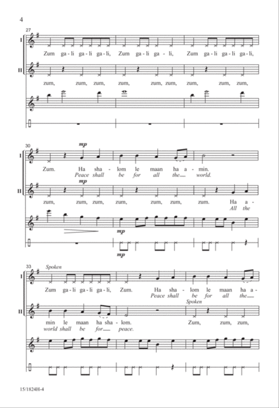 Zum Gali Gali Zum Gali Gali 2-Part scores gallery preview page 4