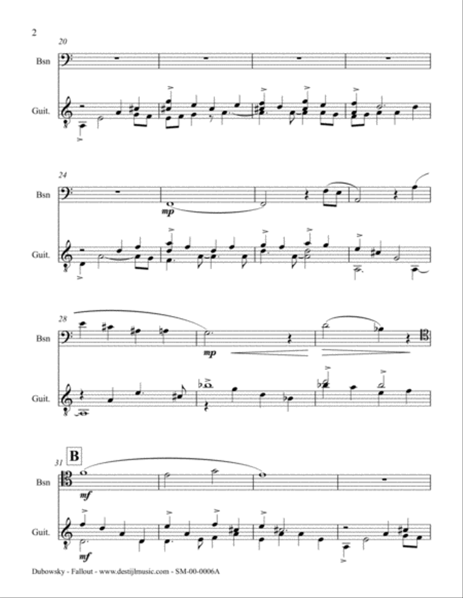 Fallout (Gtr/Bsn) Bassoon scores gallery preview page 4