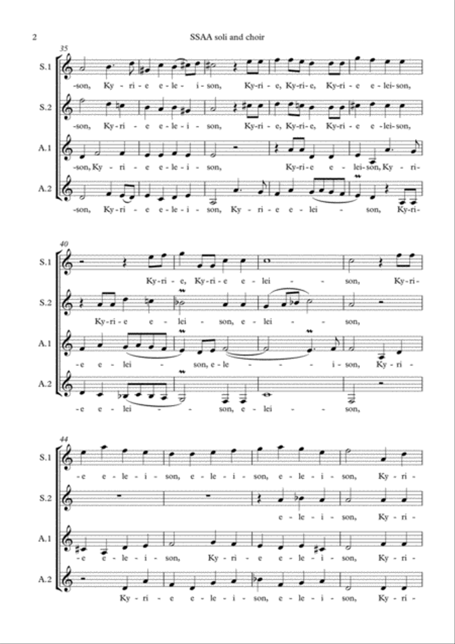 Charpentier: Messe de Menuit pur Noël (SSAA soli, SSAA choir, flutes, strings and continuo) - Choir SSAA scores gallery preview page 4