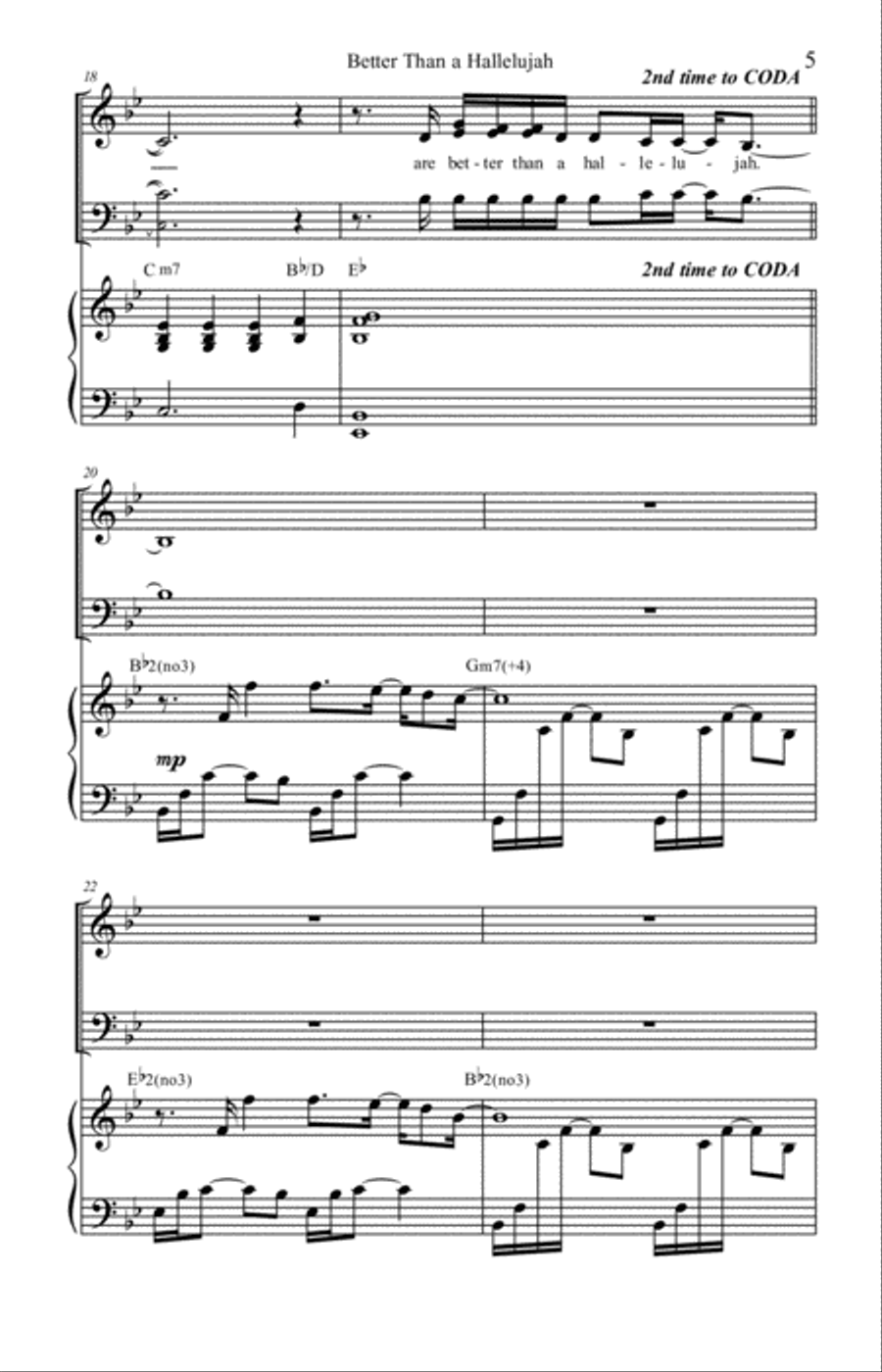 Better Than A Hallelujah 4-Part scores gallery preview page 5