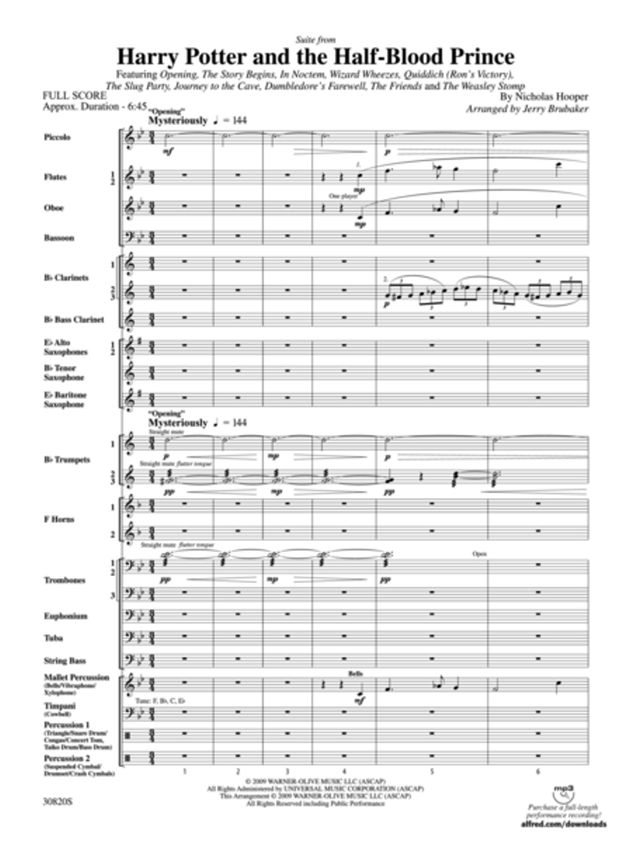 Harry Potter and the Half-Blood Prince, Suite from Concert Band scores gallery preview page 2