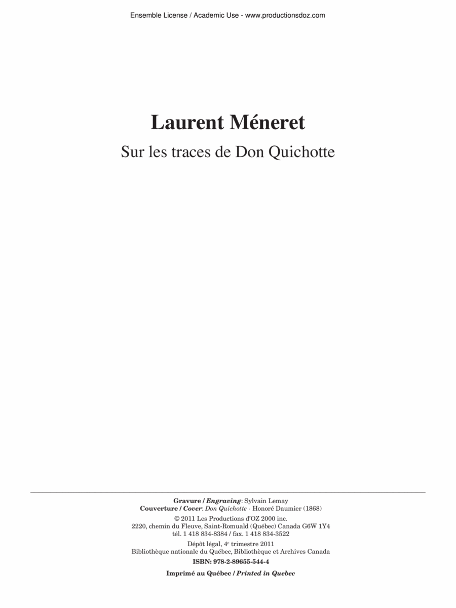 Sur les traces de Don Quichotte Classical Guitar scores gallery preview page 1