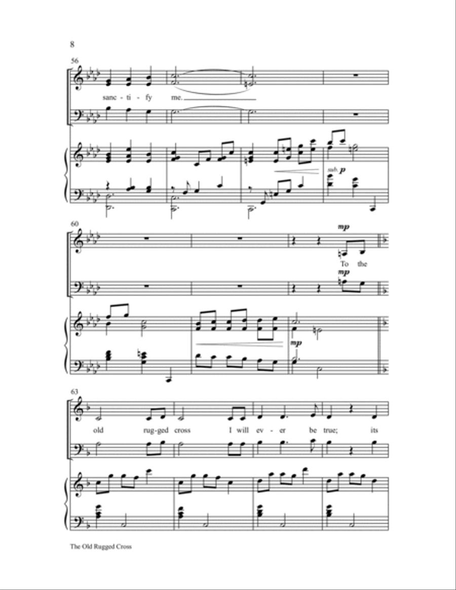 The Old Rugged Cross 4-Part scores gallery preview page 8