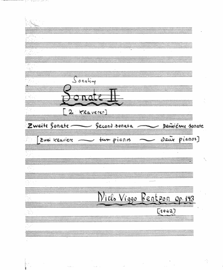 Sonatine Op.143 For 2 Klaverer
