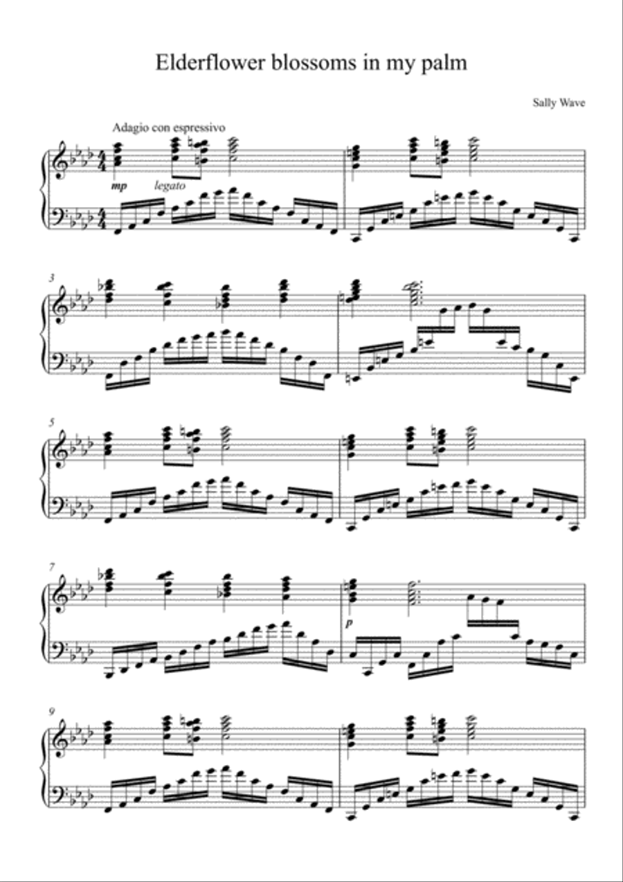 Elderflower blossoms in my palm Piano Solo scores gallery preview page 2