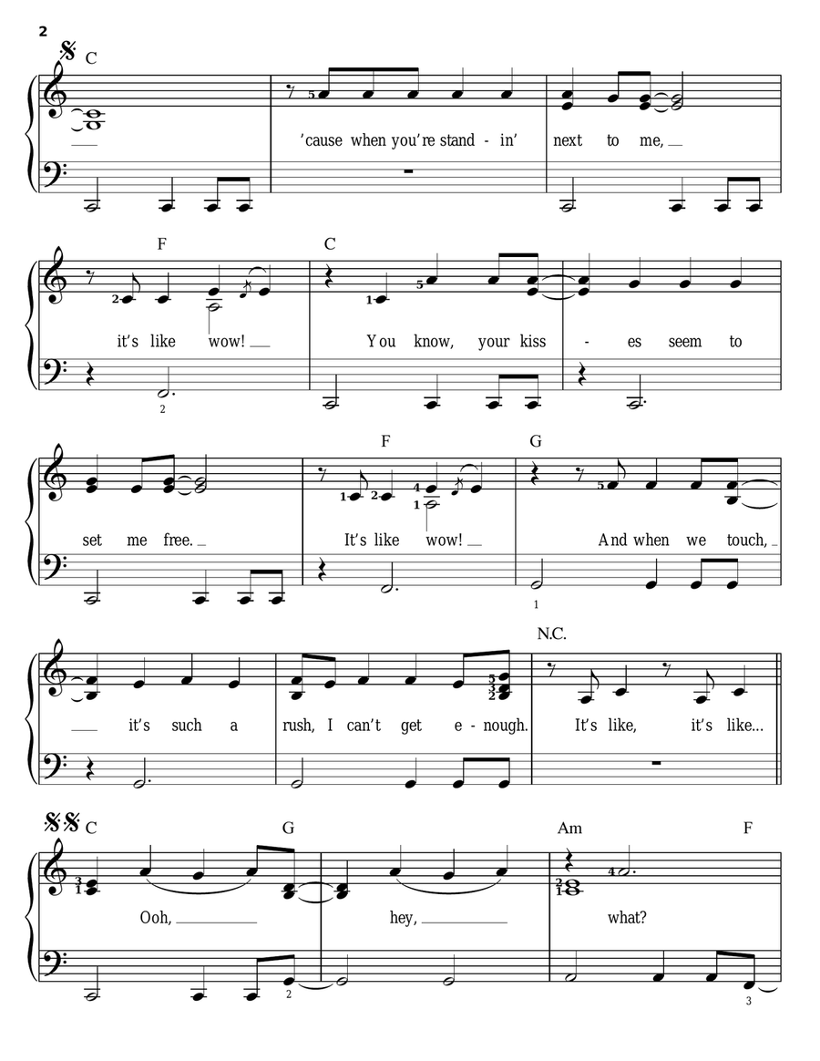 Like Wow! Easy Piano scores gallery preview page 2