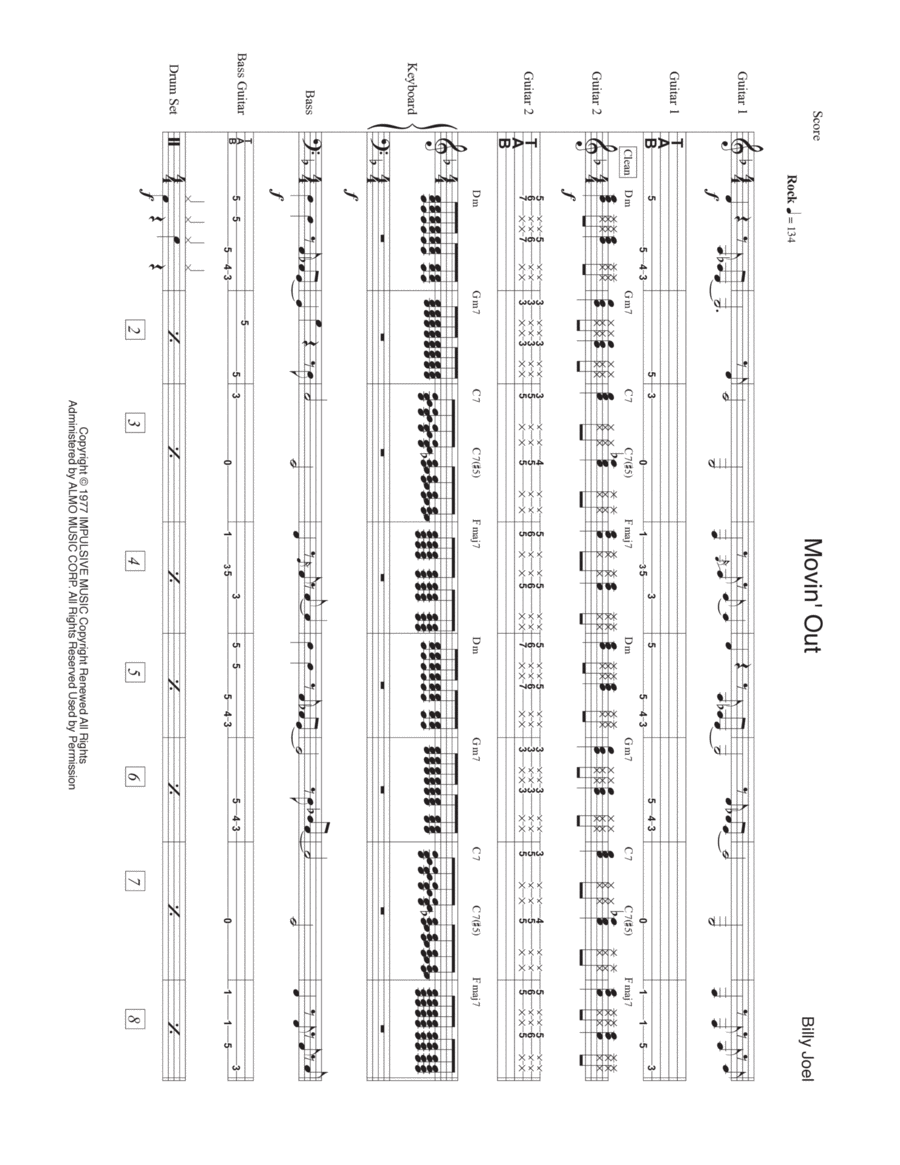 Movin' Out (anthony's Song) Jazz Ensemble scores gallery preview page 1