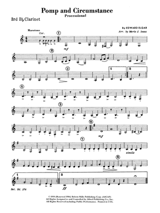 Pomp and Circumstance, Op. 39, No. 1 (Processional): 3rd B-flat Clarinet
