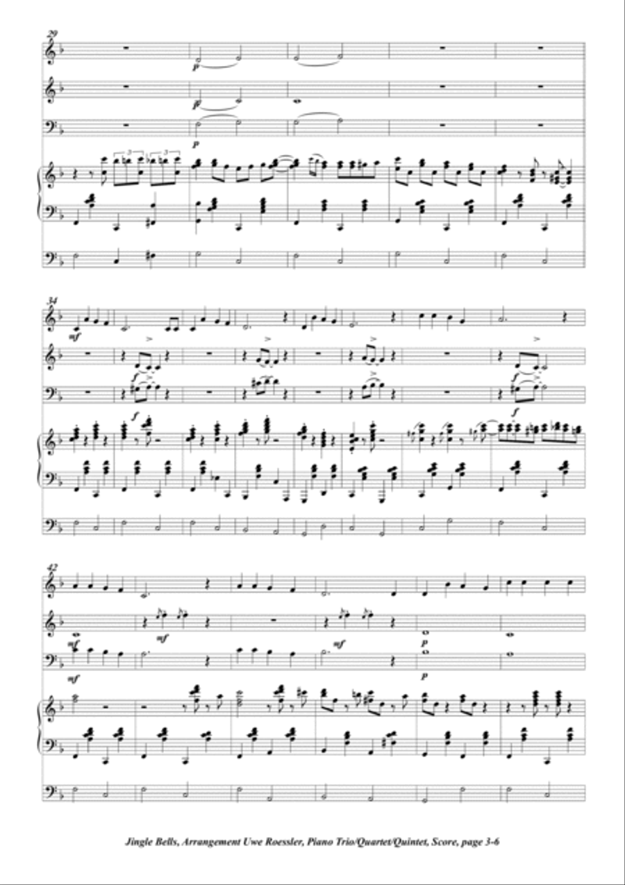Jingle Bells Piano Trio scores gallery preview page 3