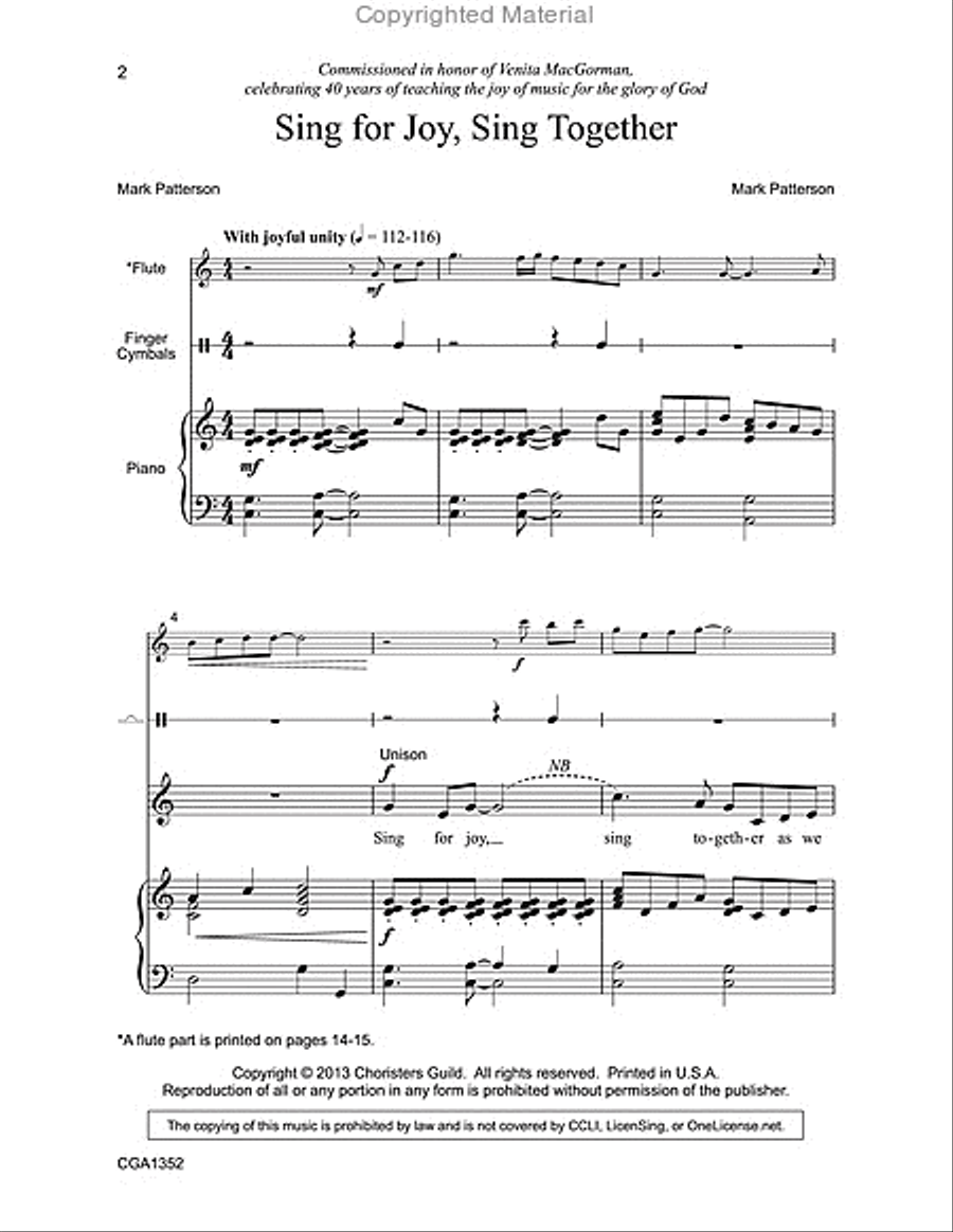 Sing for Joy, Sing Together 2-Part scores gallery preview page 2