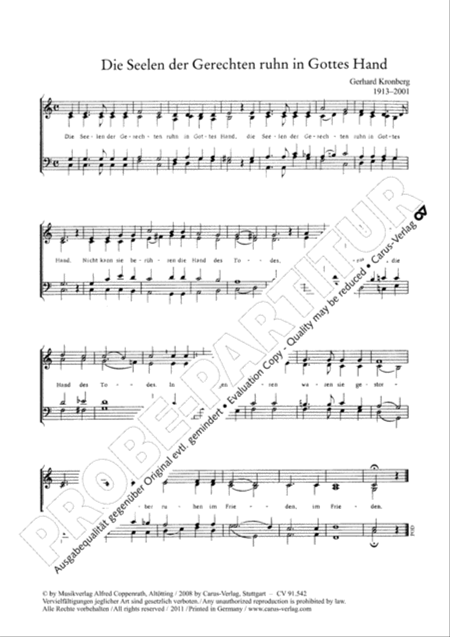Die Seelen der Gerechten ruhn in Gottes Hand 4-Part scores gallery preview page 2