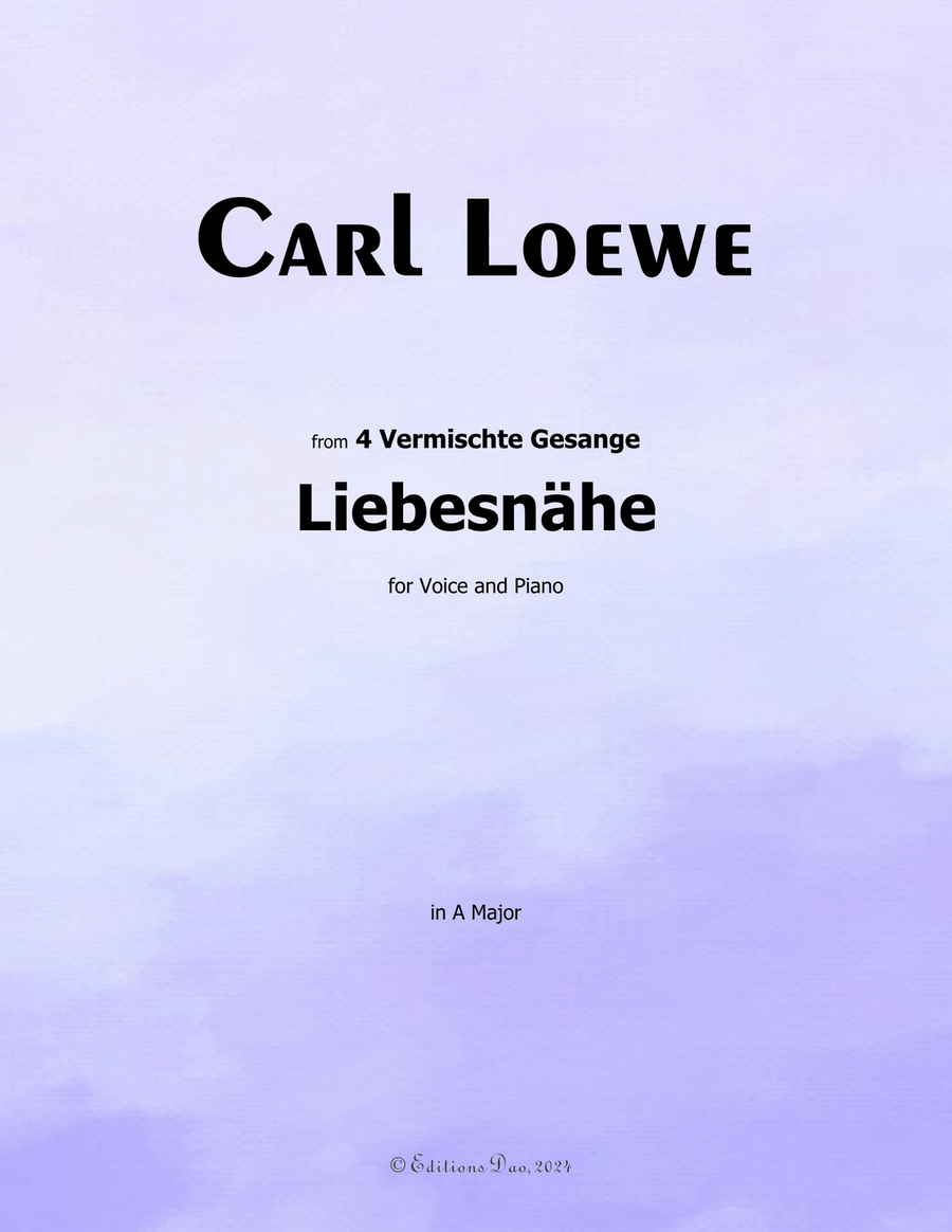 Liebesnahe, by Carl Loewe, in A Major Voice scores gallery preview page 1