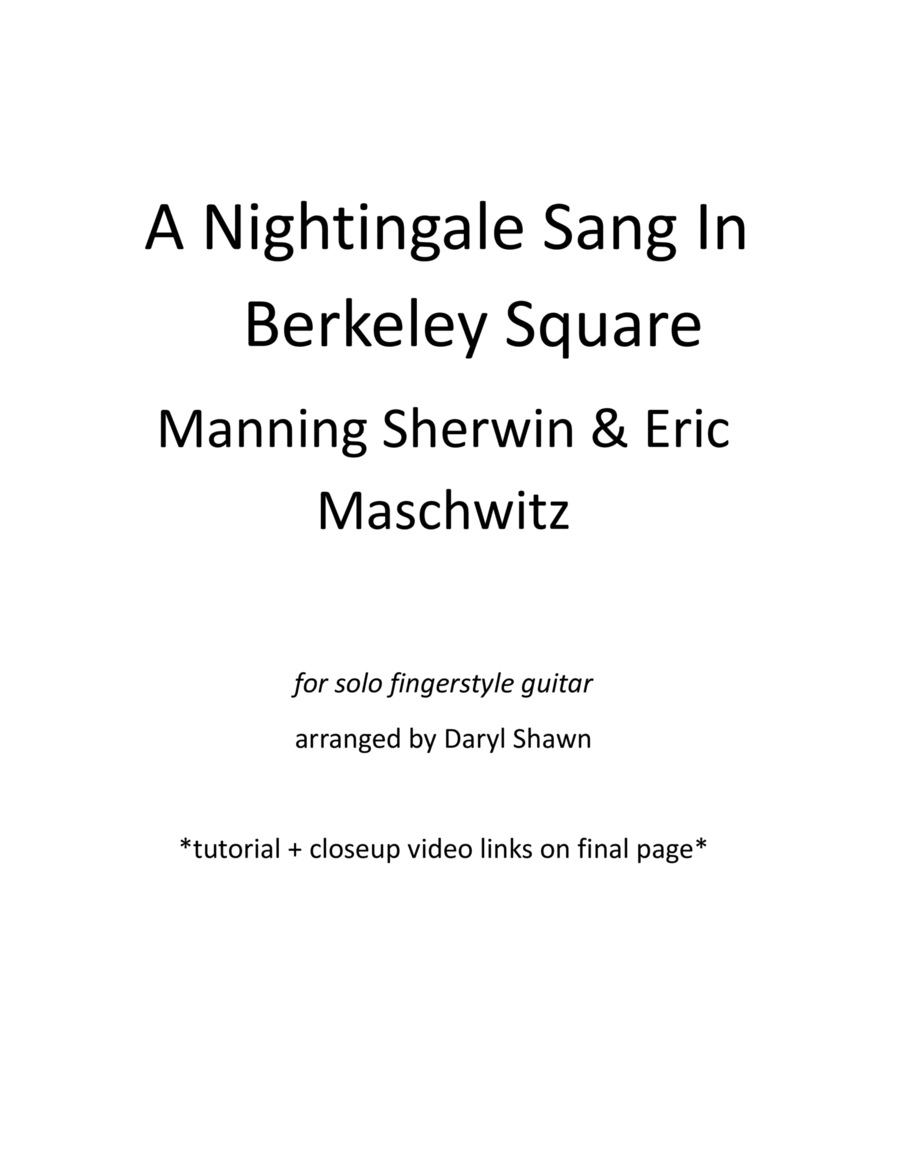 A Nightingale Sang In Berkeley Square Electric Guitar scores gallery preview page 1