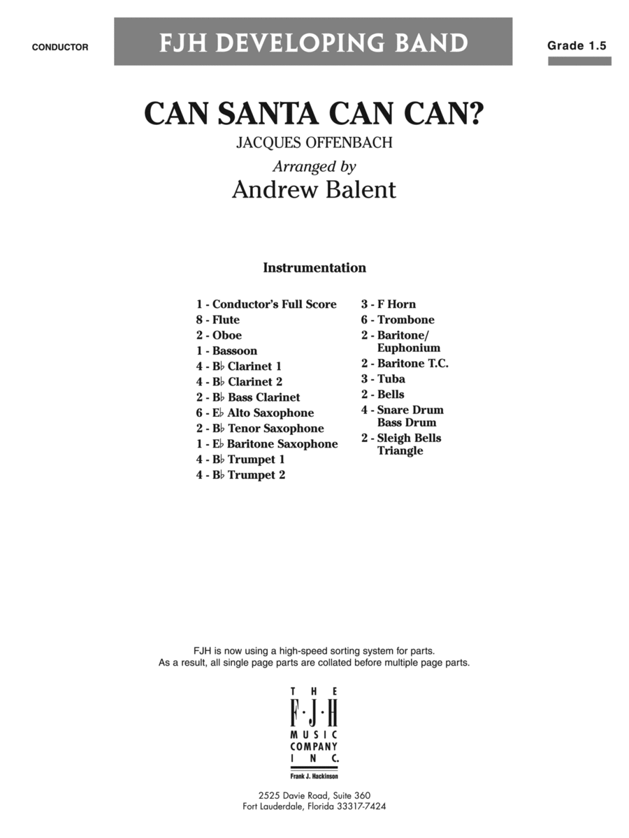 Can Santa Can Can?: Score