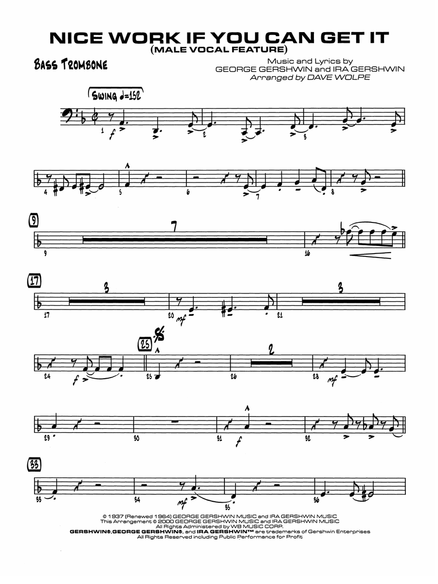 Nice Work If You Can Get It: 4th Trombone