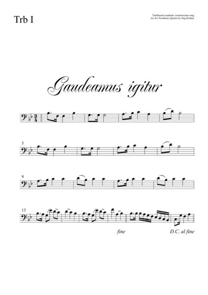 Gaudeamus igitur für Posaunenquartett image number null