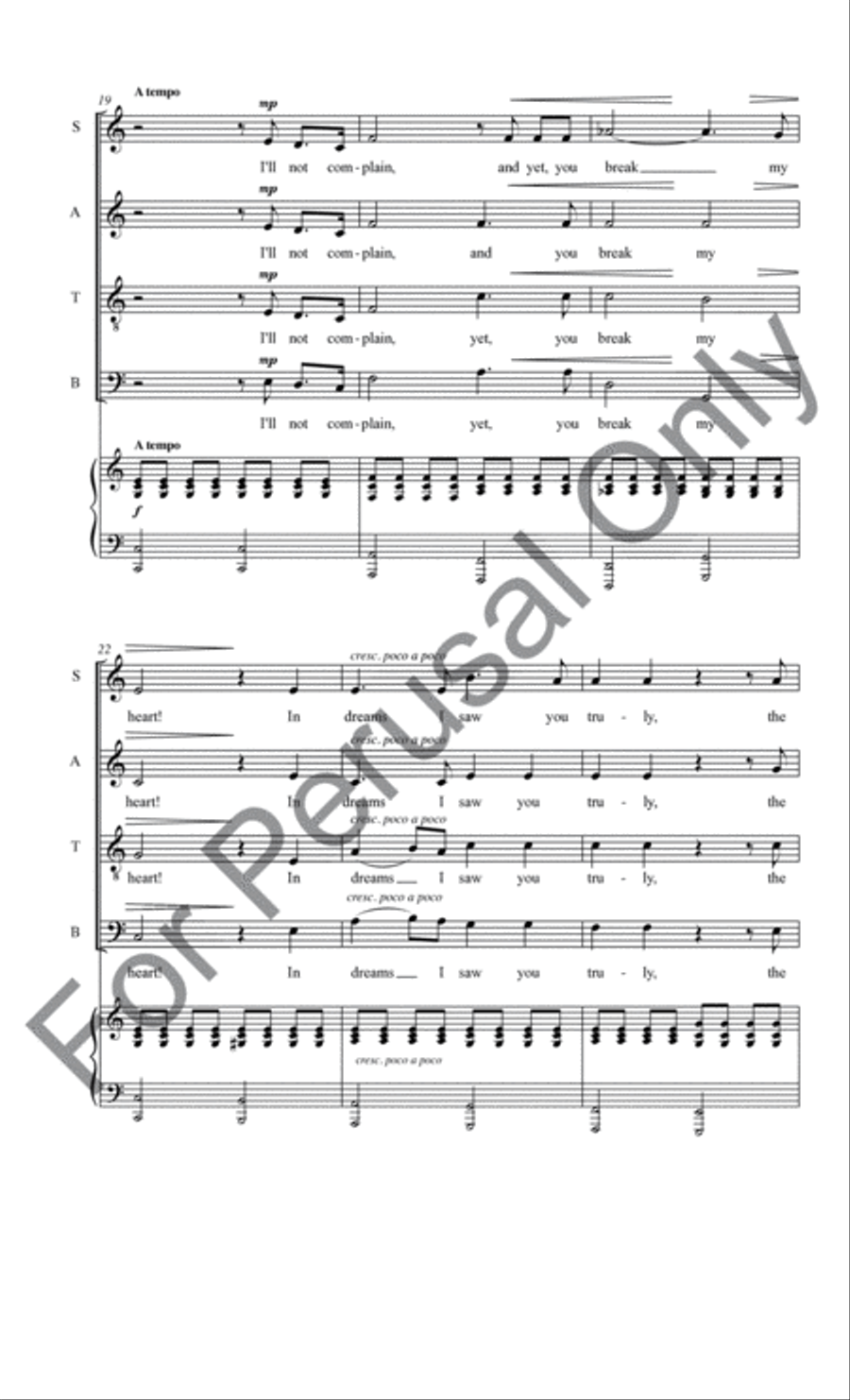 I'll Not Complain 4-Part scores gallery preview page 11