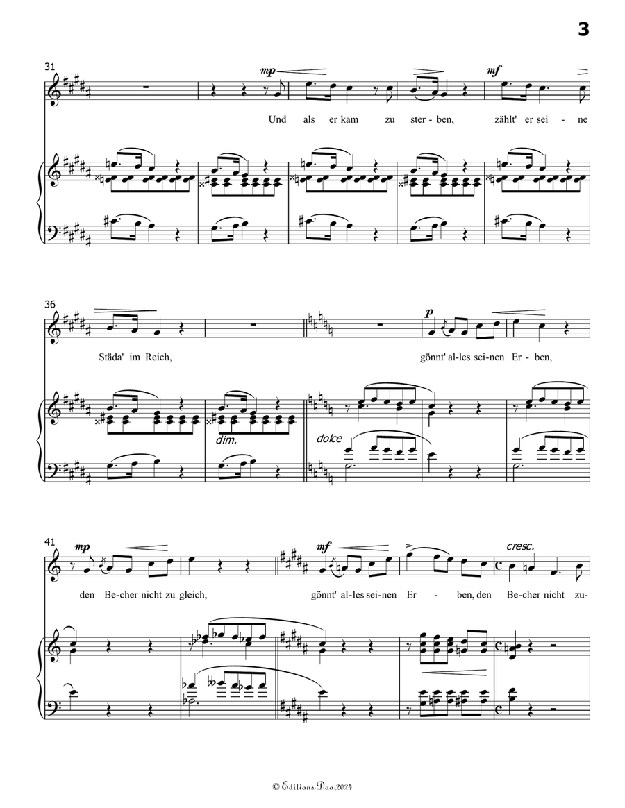 Der konig von thule, by Liszt, S.278, in g sharp minor Voice scores gallery preview page 5