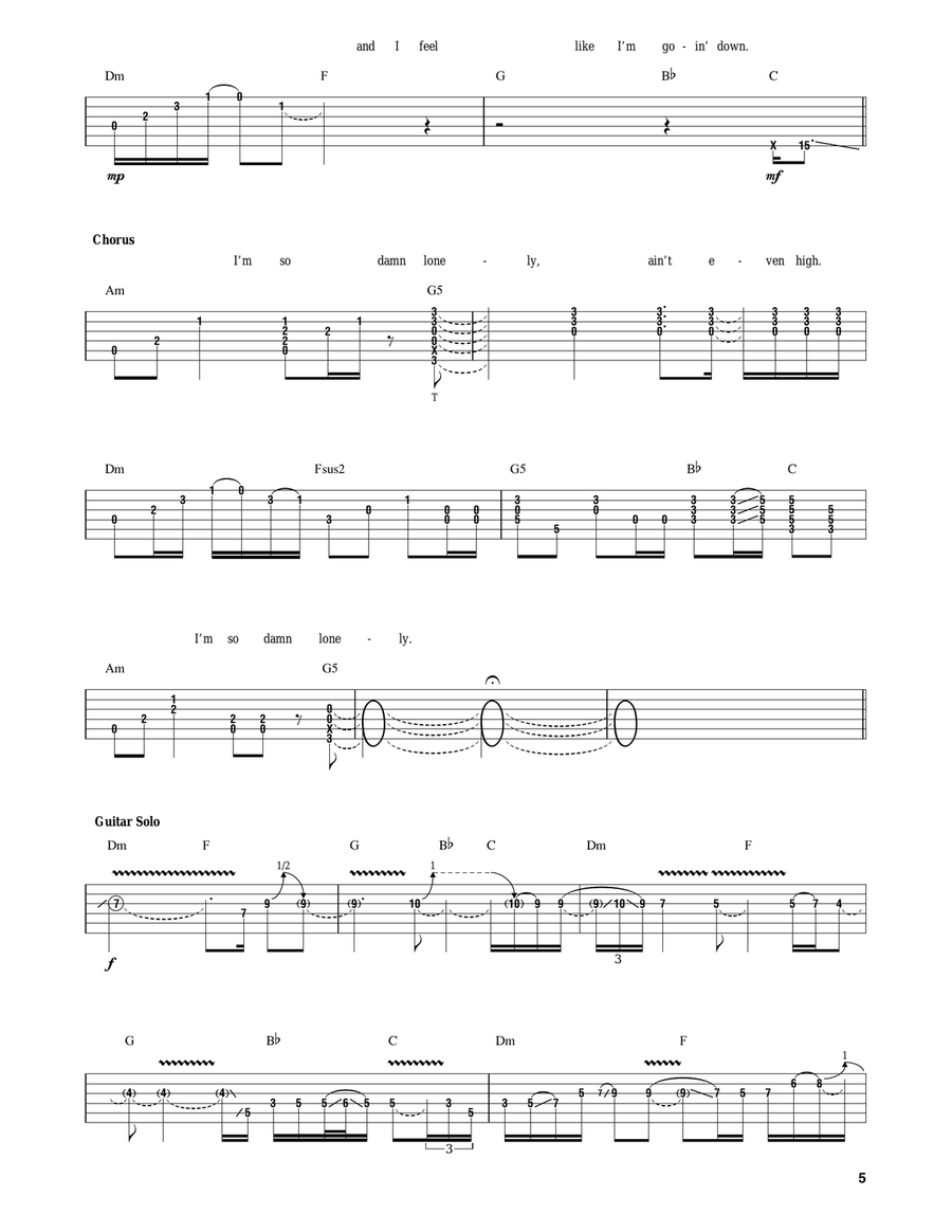 Sloe Gin Acoustic Guitar scores gallery preview page 5