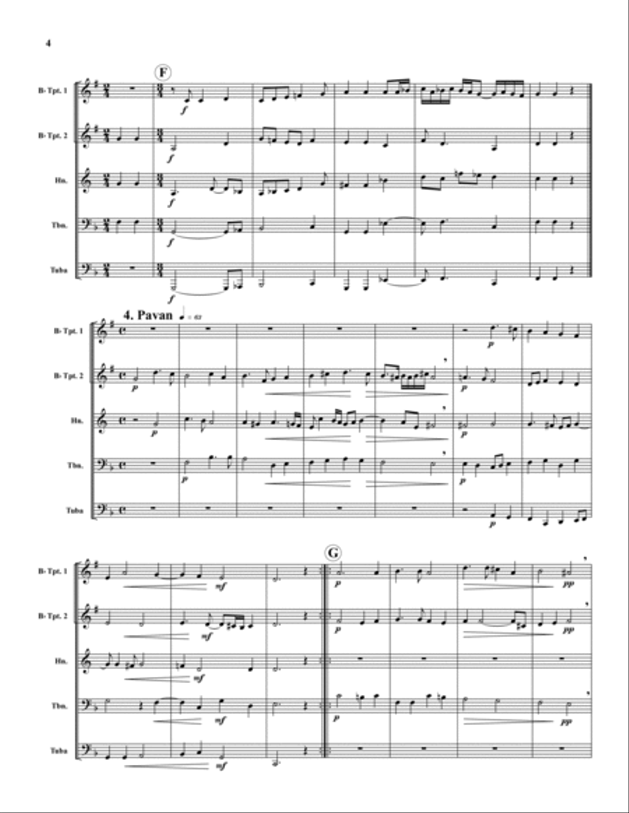 Five Renaissance Dances Brass Quintet scores gallery preview page 4