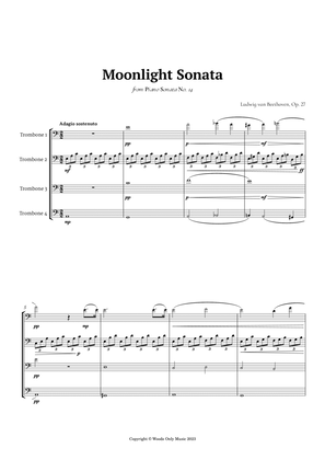Book cover for Moonlight Sonata by Beethoven for Trombone Quartet