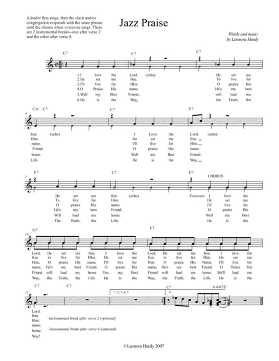 Jazz Praise (lead sheet) image number null