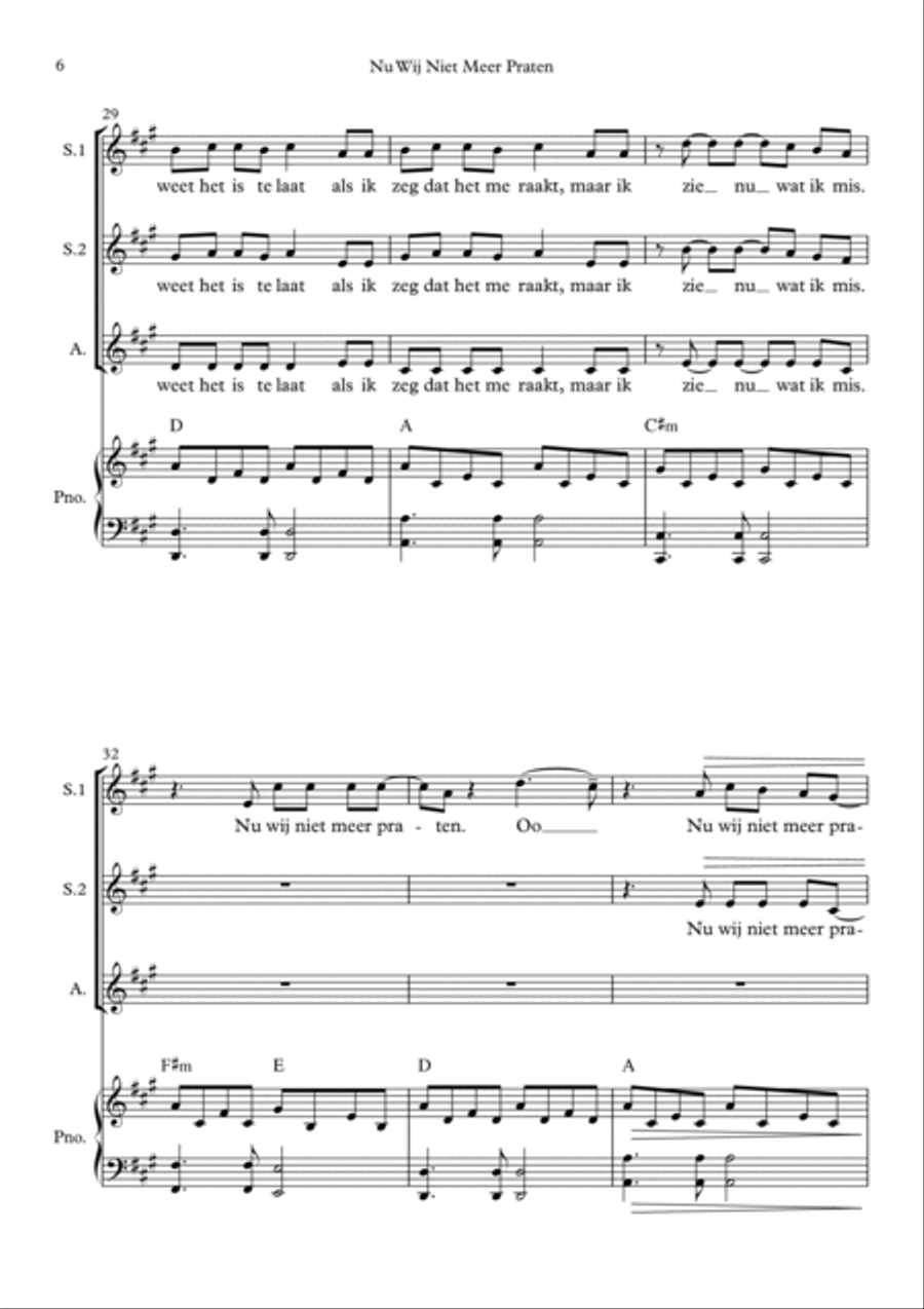Nu Wij Niet Meer Praten SSA scores gallery preview page 6