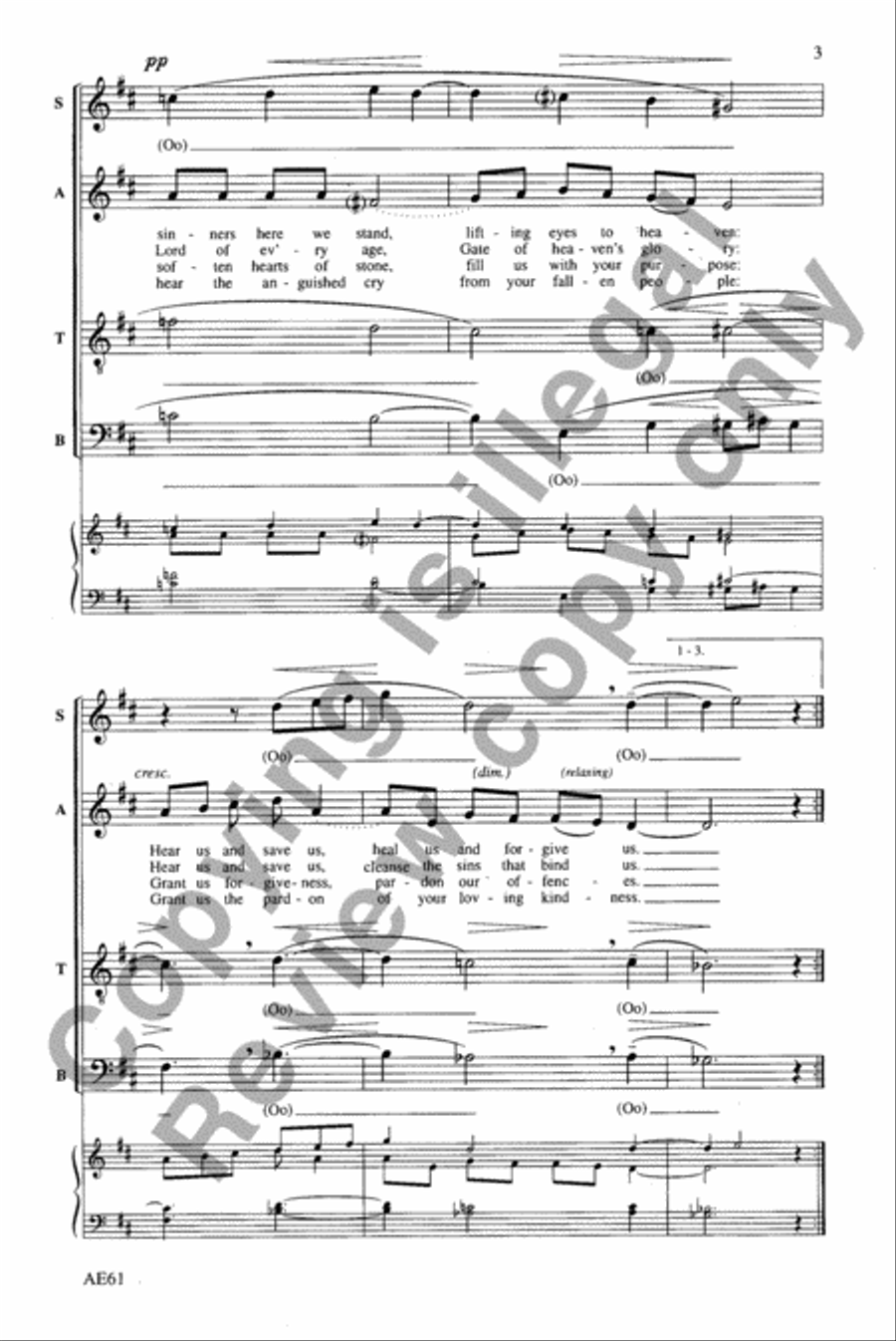 Attende Domine (The Lent Prose) 3-Part scores gallery preview page 4