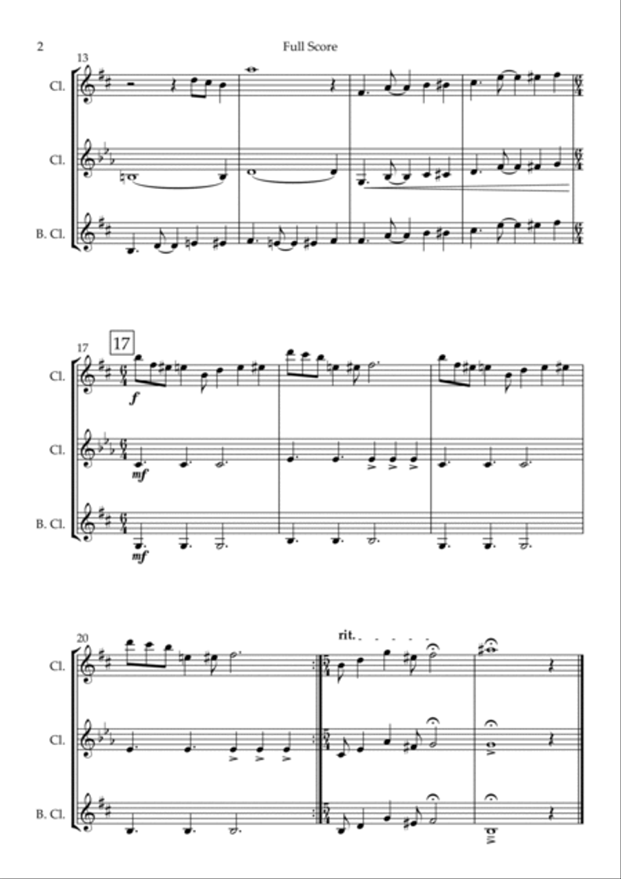 The Incredibles (main Theme) Clarinet Trio scores gallery preview page 2