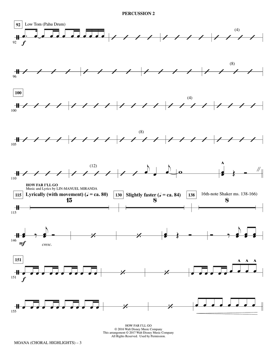 Moana - Percussion 2 Choir scores gallery preview page 3