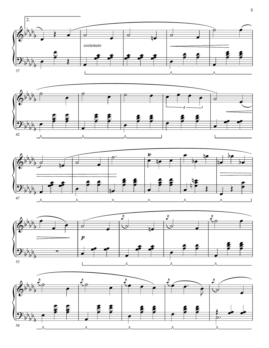 Waltz in D-flat major, Op. 64, No. 1 (Minute waltz) Piano Solo scores gallery preview page 3