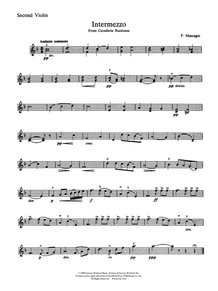 Intermezzo from Cavalleria Rusticana: 2nd Violin