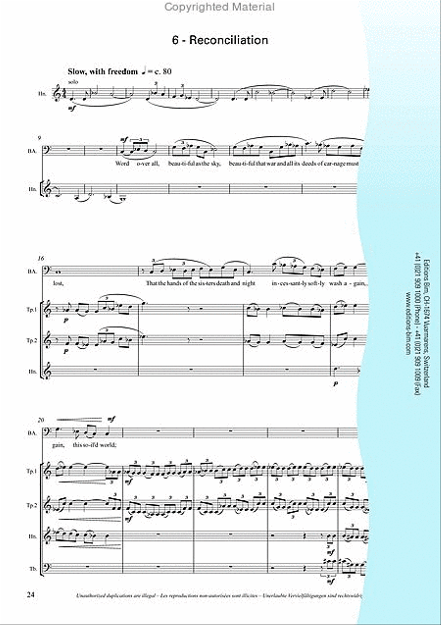 Songs of War and Loss Brass Quintet scores gallery preview page 14