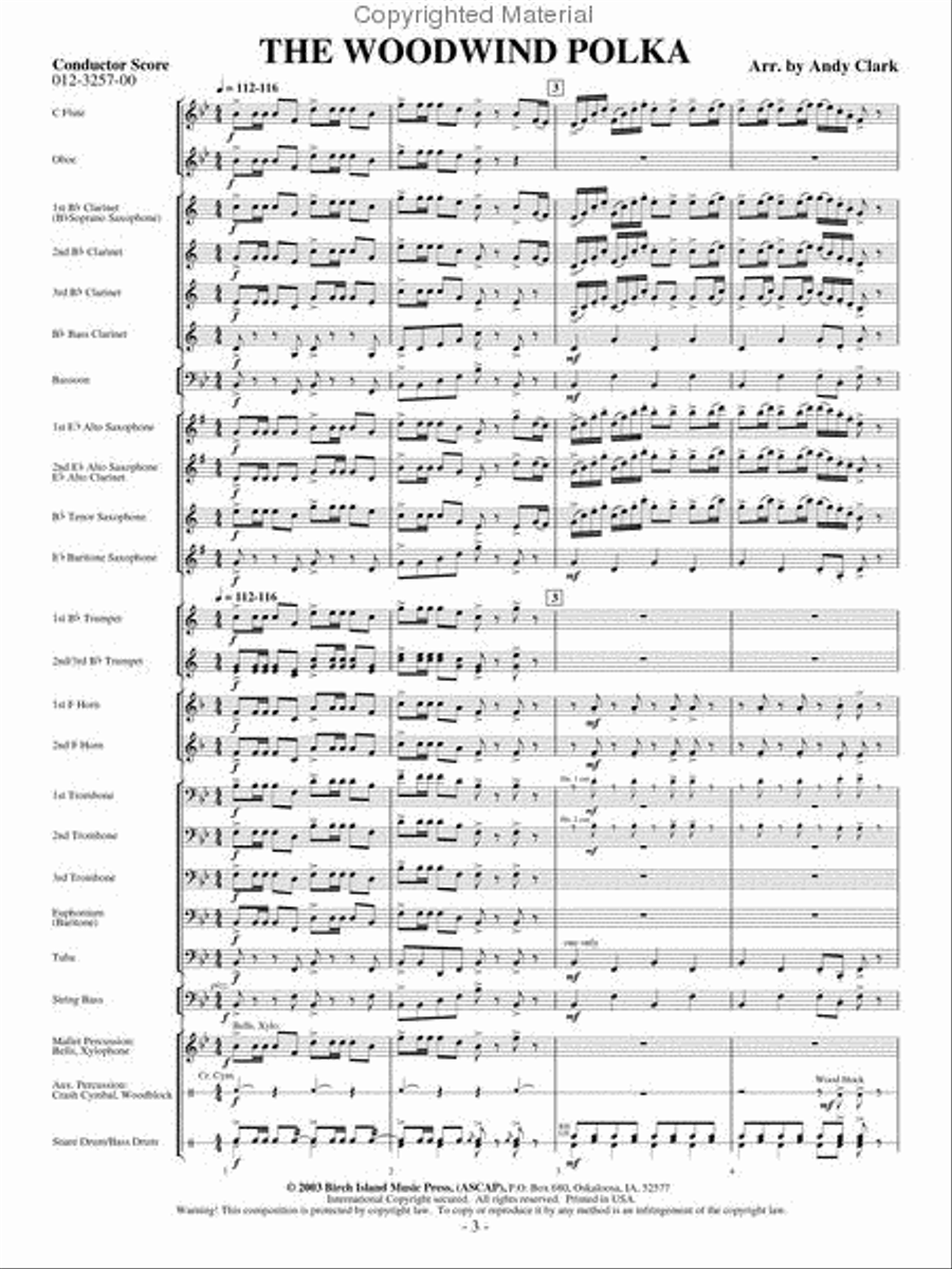 The Woodwind Polka Concert Band scores gallery preview page 2