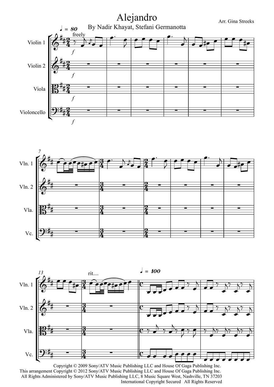 Alejandro String Quartet scores gallery preview page 1